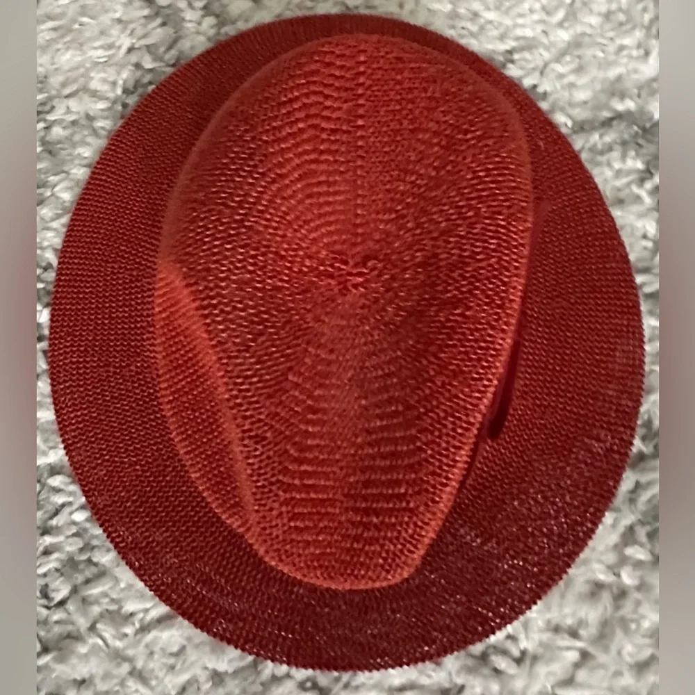 ‼️RARE‼️🎸ANTHROPOLOGIE🎸🔥NWT🔥Mesh Nubby Fedora in Burnt Orange